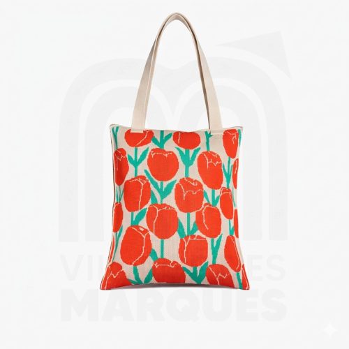 We Work Sac Tote Bag en Maille Imprimé Orange